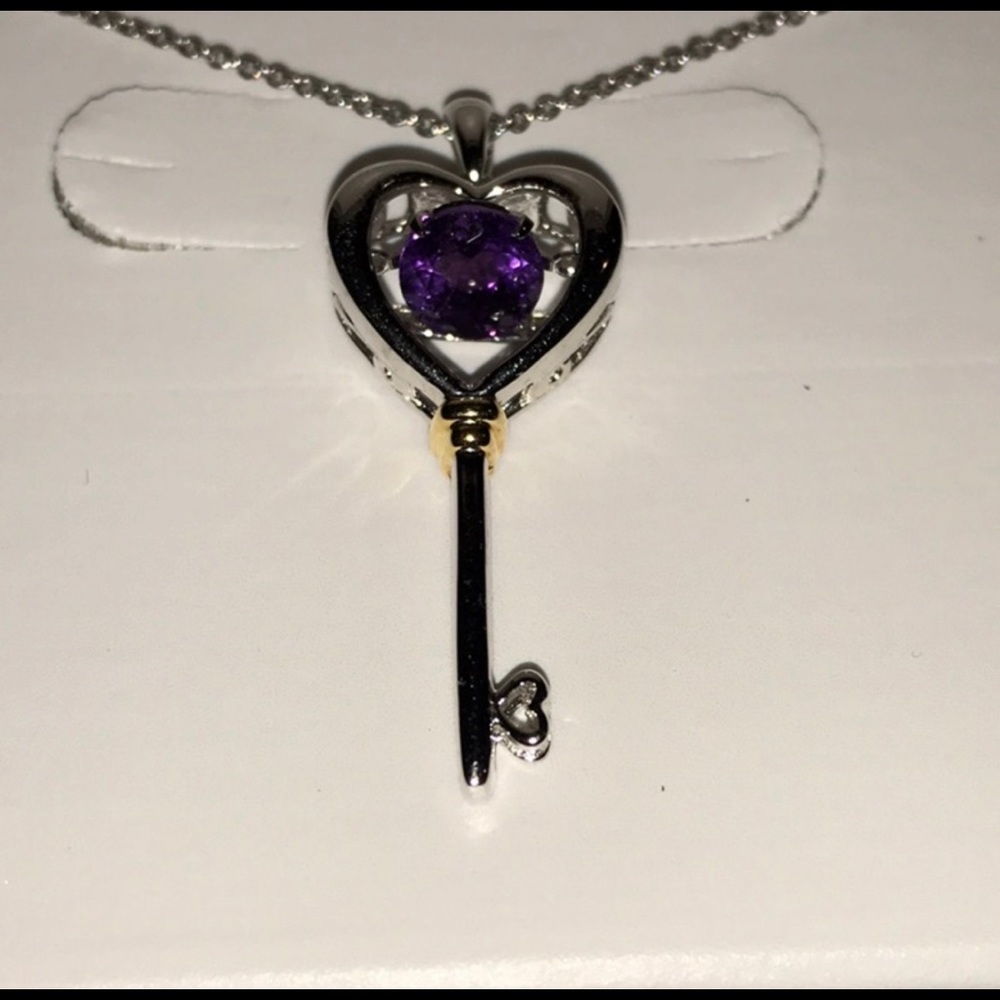 14K Gold Over Sterling Silver Floating Amethyst
